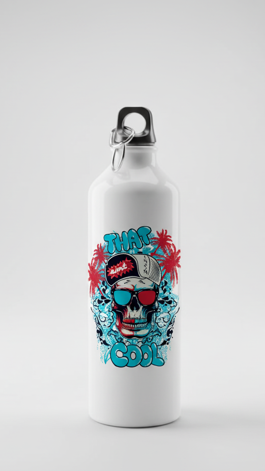 "That Cool" Skull Graffiti Metal Water Bottle