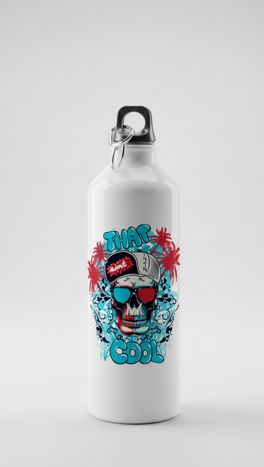 "That Cool" Skull Graffiti Metal Water Bottle
